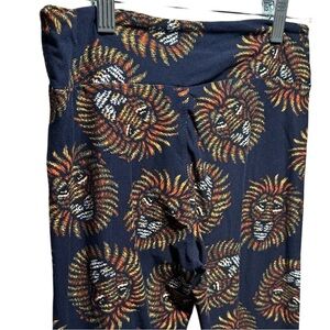 NEW LulaRoe OS Soft Leggings One Size  2-10 Small-Large Dark Blue Lions Pattern